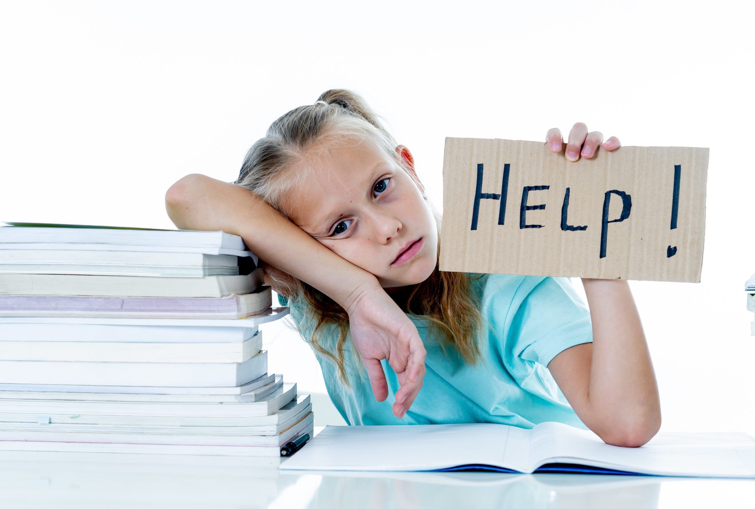 stress girl requesting help in tutoring
